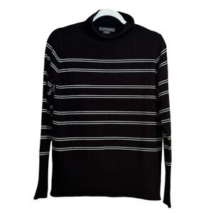 French Connection Mock Turtleneck Black/White Stripe Excellent Condition Sz XL